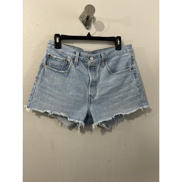 501 Levi’s Cut Off Denim Shorts Light Wash Size 30 - Picture 1 of 10